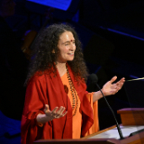 Sadhvi Bhagawati Saraswati, dirigeante spirituelle hindoue et autrice, prend la parole lors de la cérémonie d’ouverture du forum interreligieux du G20 de 2026 dans le Tabernacle de Salt Lake City, le jeudi 15 octobre 2026.