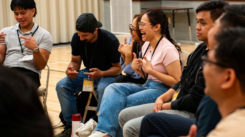 4A-YSA participants.jpg 2-A-YSA service activity.jpg 7A-Elder Stanfill.jpg 1-A-YSA playing game.jpg 6A-Elder and Sis Stanfill.jpg 5-A-YSA at devotional.jpg 3A-Stanfills answer questions.jpg